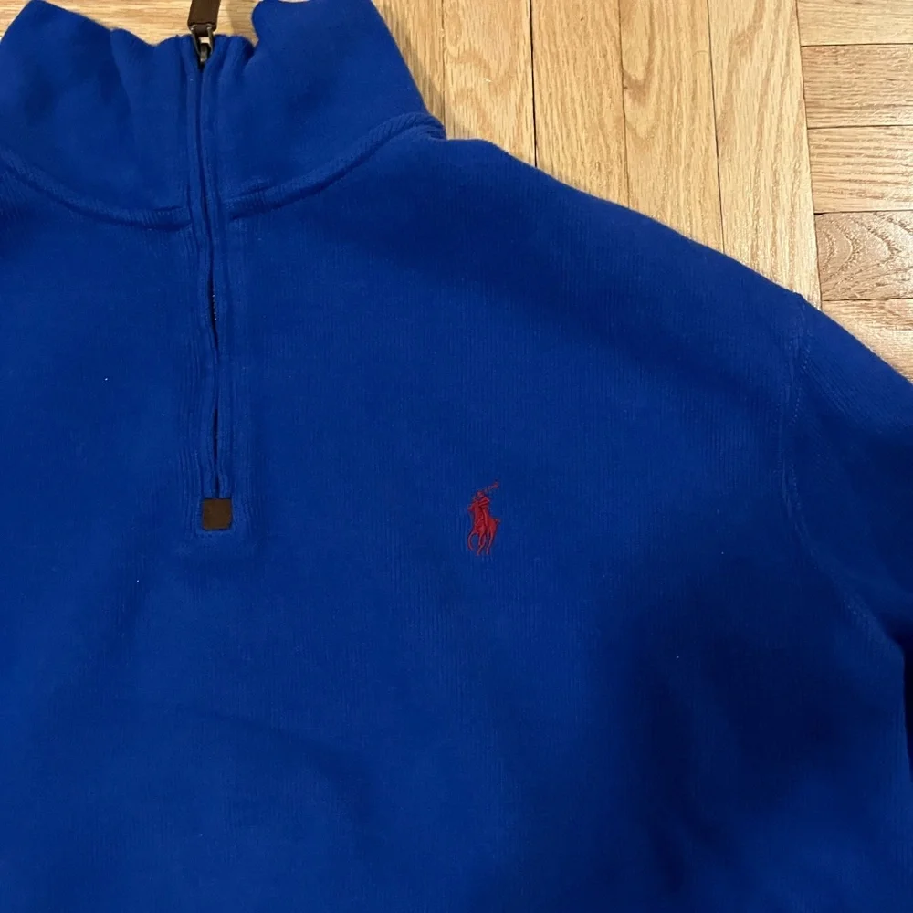 NWOT! Ralph Lauren Men's Blue Quarter-Zip Sweatshirt - Picture 3 of 6